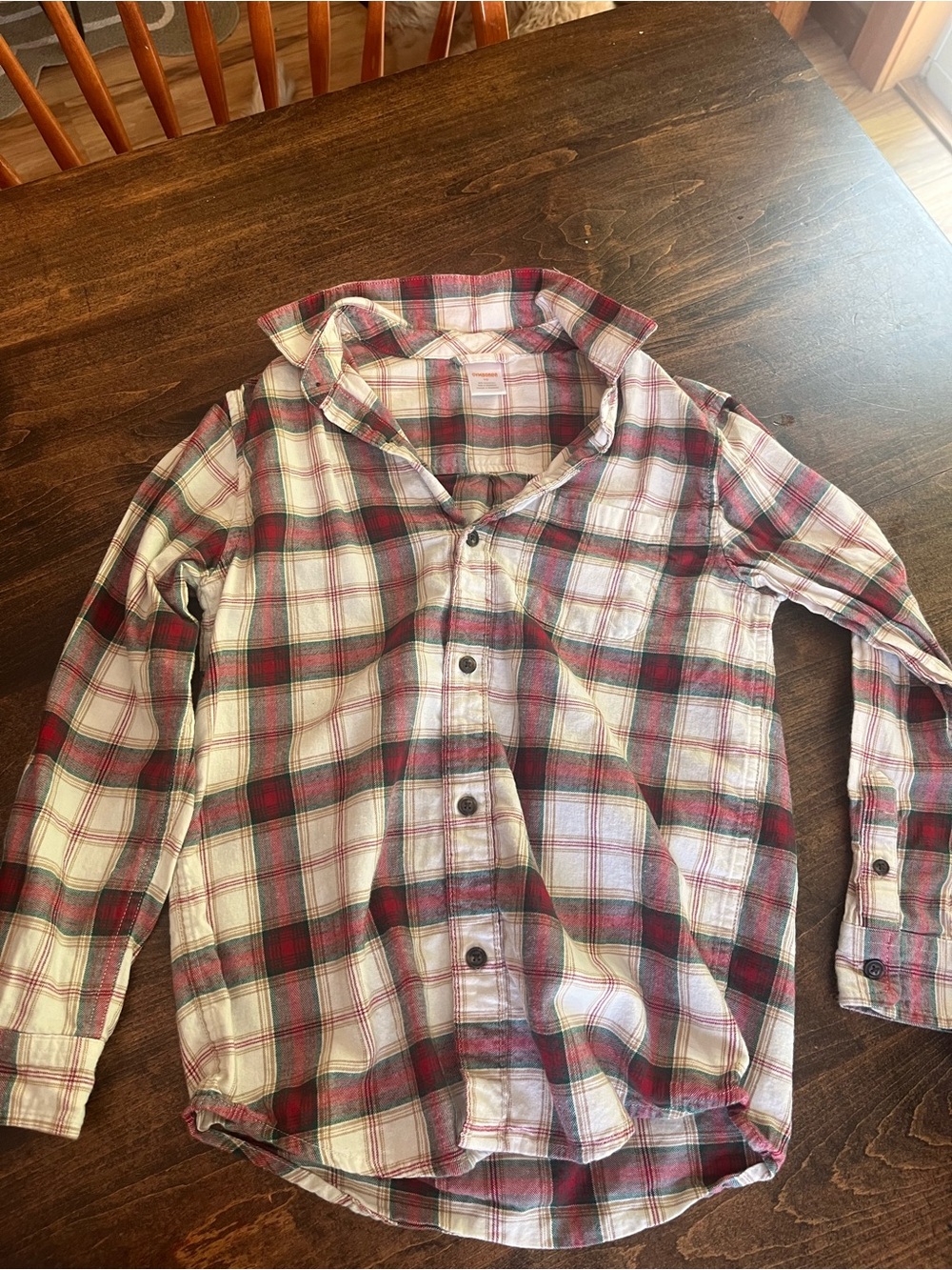 Gymboree Red, Green & White Plaid Button-Down Shirt